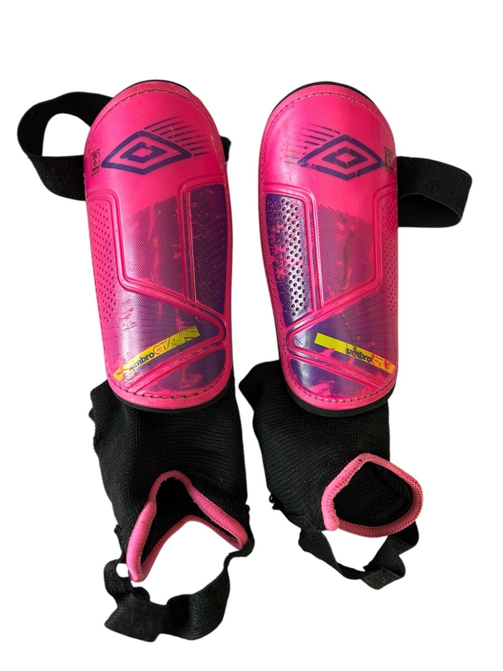 Umbro pink shin guards